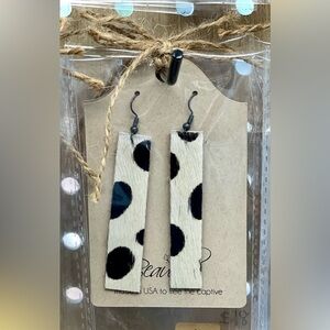 BEAUDIN - Kit Kat Hair on Hide Earrings in Cheetah